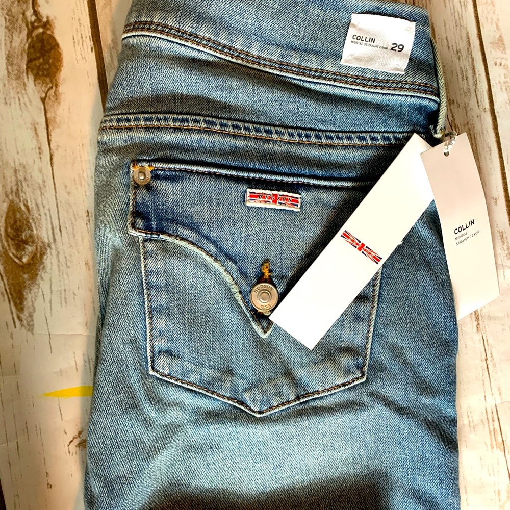 Hudson Collin Midrise Straight Crop Jeans sz 29 Light Wash